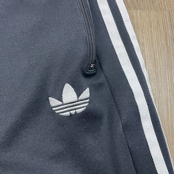 Adidas Pants Mens Medium Black Trefoil Track Athletic Zip Pockets Straight Leg - Picture 3 of 9